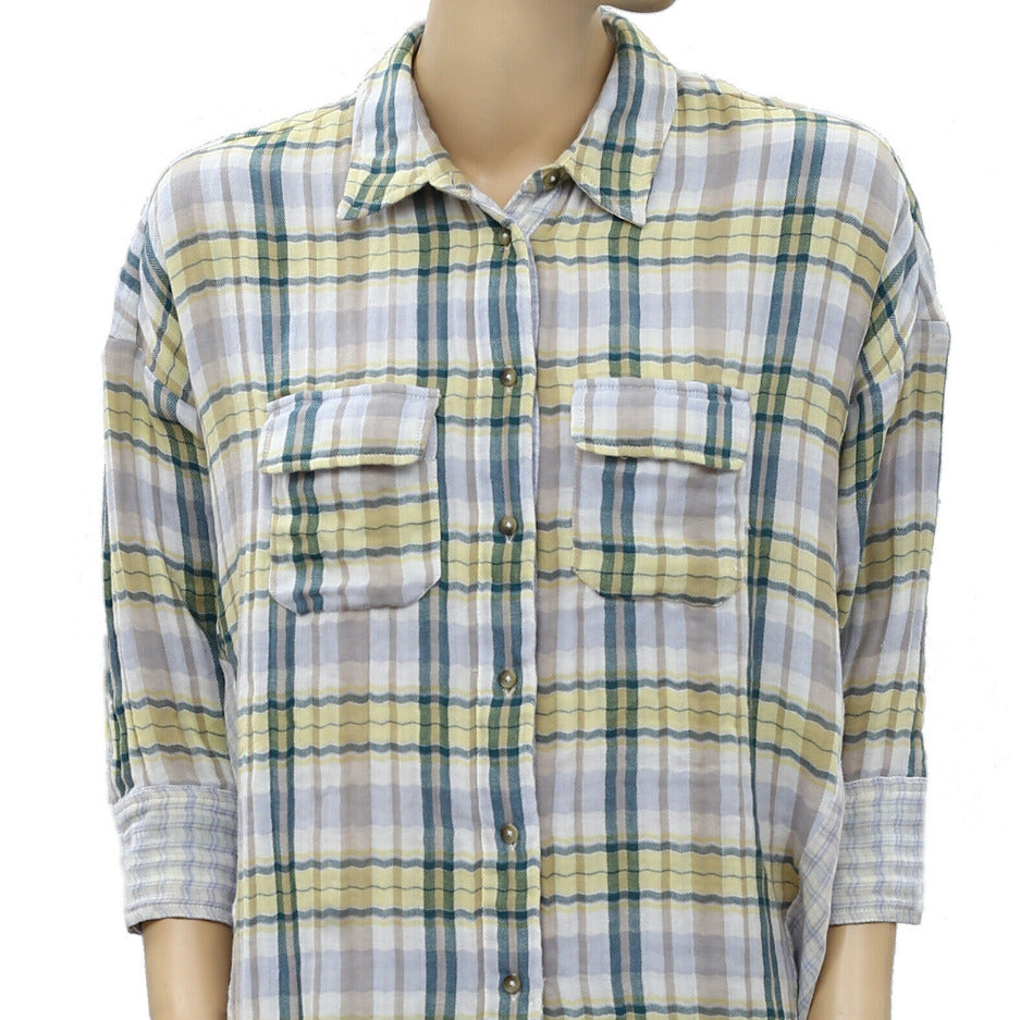 Free People One of the Guys Button-Down Oversized Shirt Top