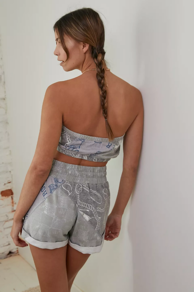Out From Under Urban Outfitters Mason Spliced Sweatshort & Tube Top Set