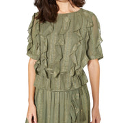 MISA Los Angeles Sedona Ruffle Blouse Top