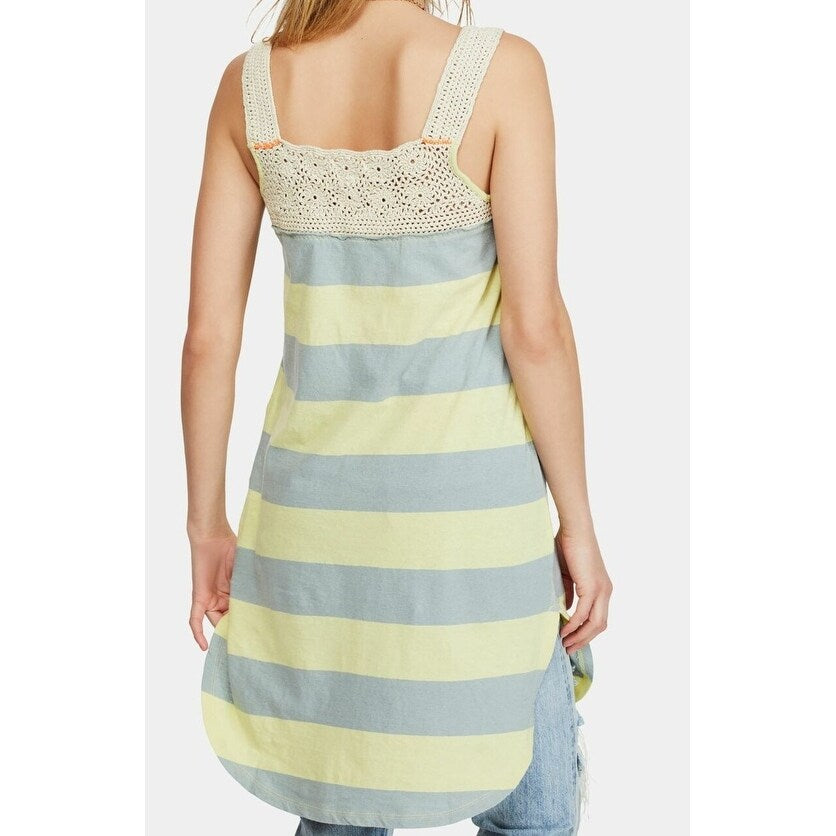 Free People We The Free Luca Crochet Striped Tunic Tank Top