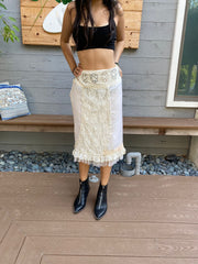 Odd Molly Anthropologie Lace Midi Skirt S