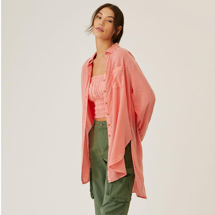 Pilcro And The Letterpress Anthropologie Sleek Buttondown Tunic Top