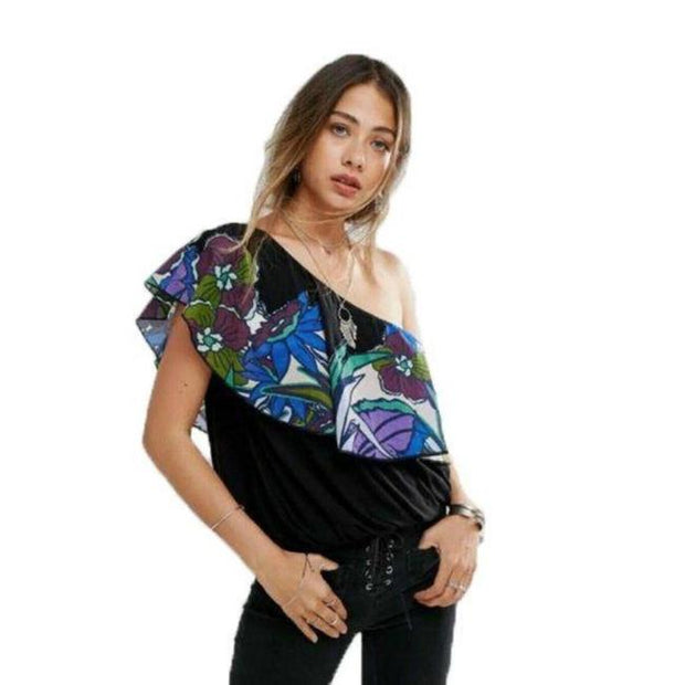 Free People Annka Bubble Floral Printed Blouse Top