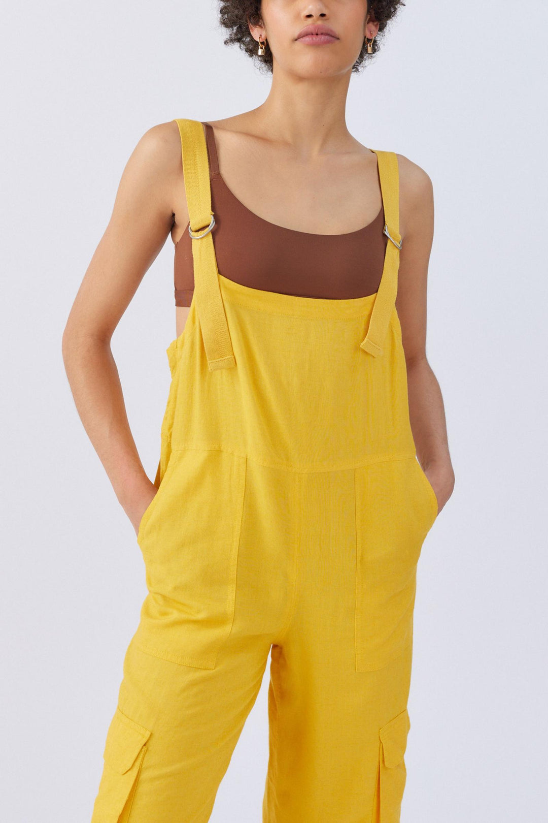 BDG Urban Outfitter Tilly Linen Utility Overall Jumpsuit