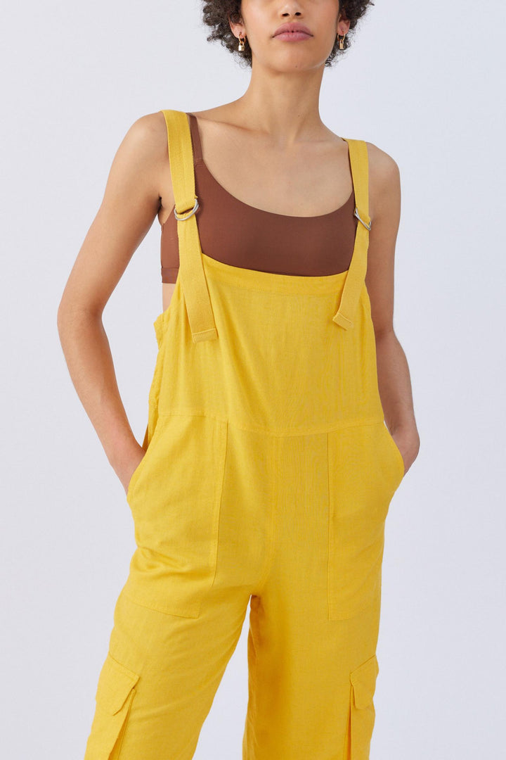 BDG Urban Outfitter Tilly Linen Utility Overall Jumpsuit