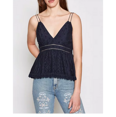 Joie Chani Eyelet Embroidered Cami Blouse Top