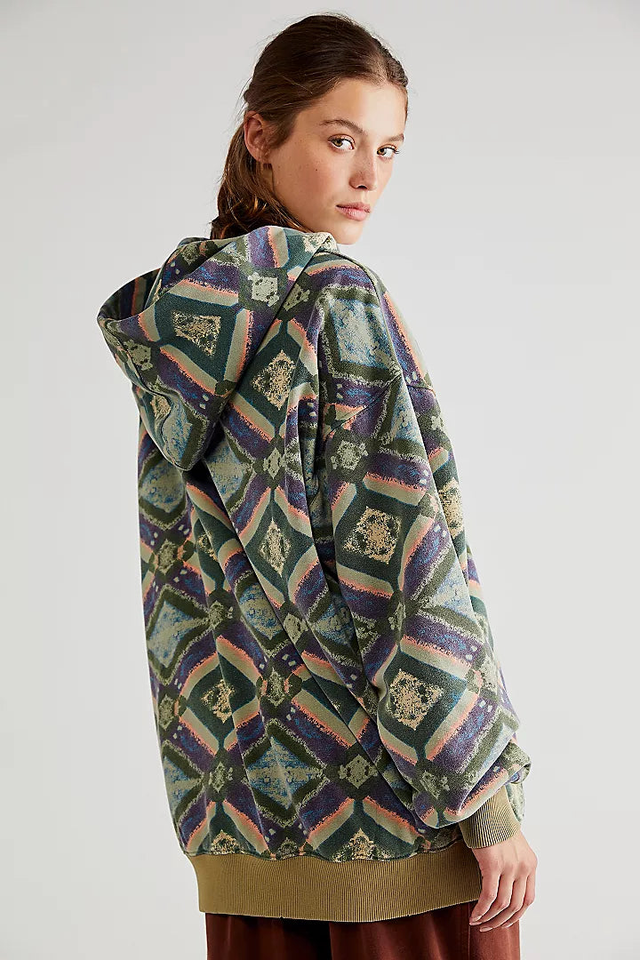 Free People We The Free It's A Vibe Print Hoodie Top