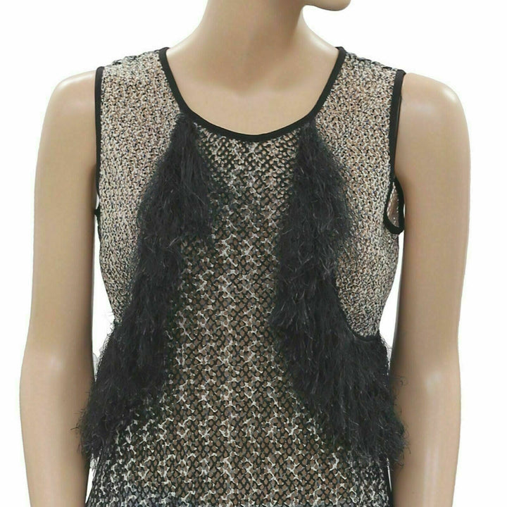 Yoana Baraschi Anthropologie Crochet Fringes Blouse Tank Sleeveless Top