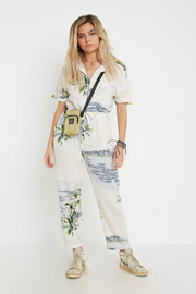 Urban Outfitters UO Cowabunga Printed Zip Front Jumpsuit Dress