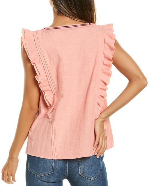 Frye x Anthropologie Ruffle Embroidered Blouse Top