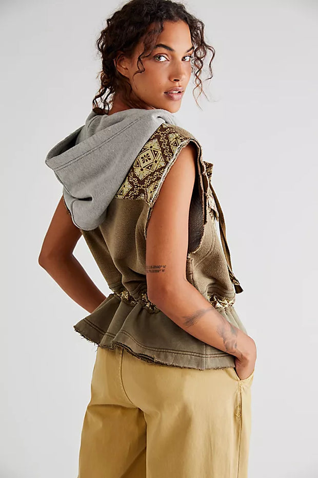Velvet Military Jacket by Free People in Tan, Size: L