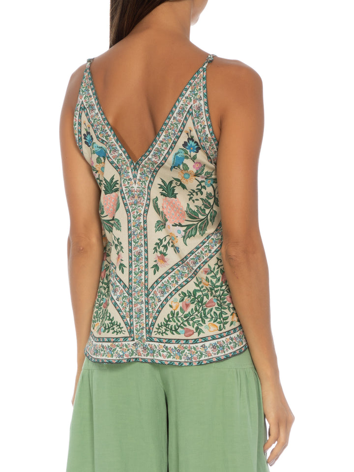 Farm Rio Anthropologie Romantic Nature Tank Blouse Top