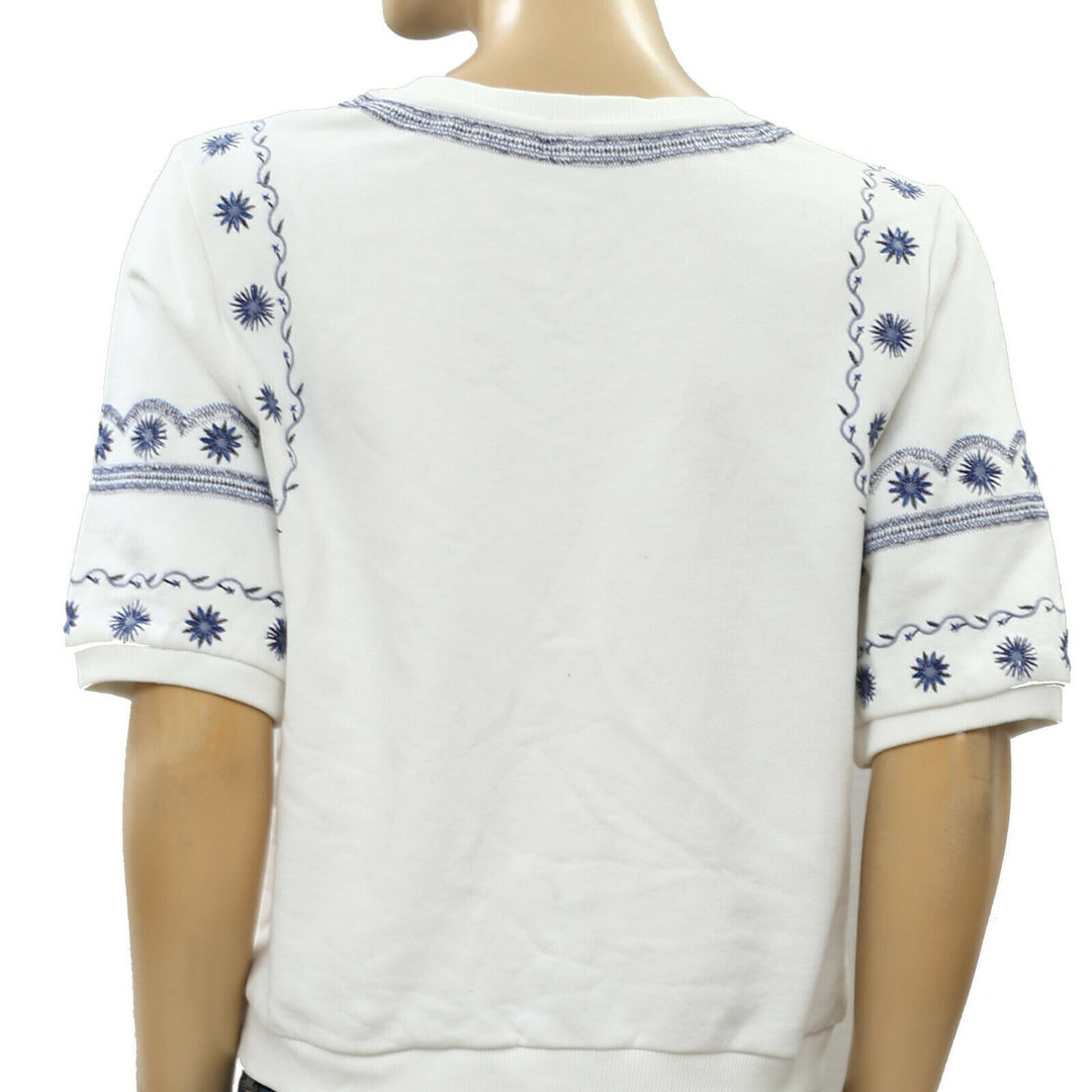 Daily Practice by Anthropologie Lou Embroidered Lounge Top