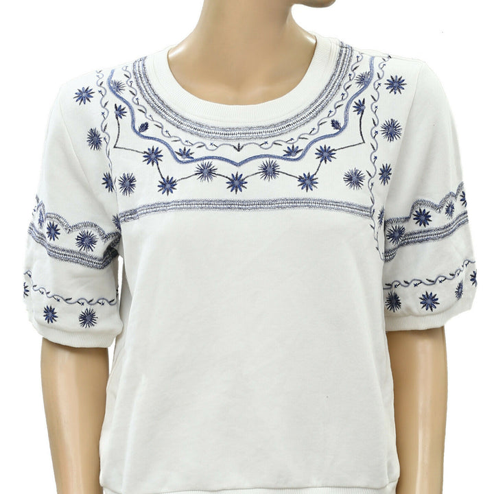 Daily Practice by Anthropologie Lou Embroidered Lounge Top