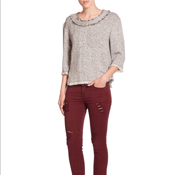 IRO Bardy Tweed Boucle Knited Pullover Sweatshirt Top