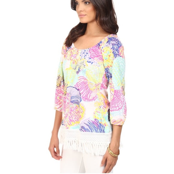 Lilly Pulitzer Alia Fringe Tunic Top