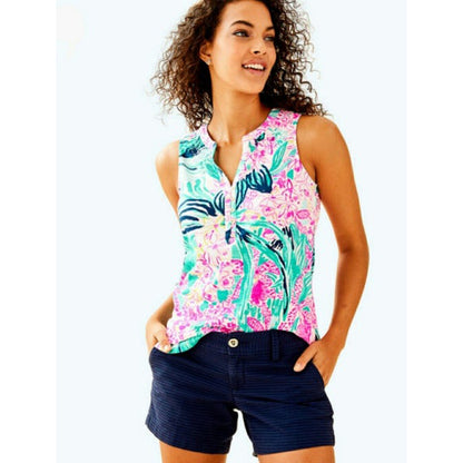 Lilly Pulitzer Essie Smocked Tunic Tank Top