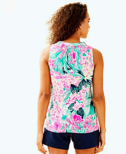 Lilly Pulitzer Essie Smocked Tunic Tank Top