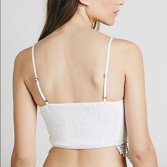 white lace bralette crop top