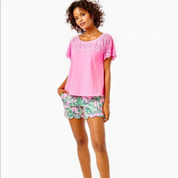 Lilly Pulitzer Taylinn Eyelet Blouse Top