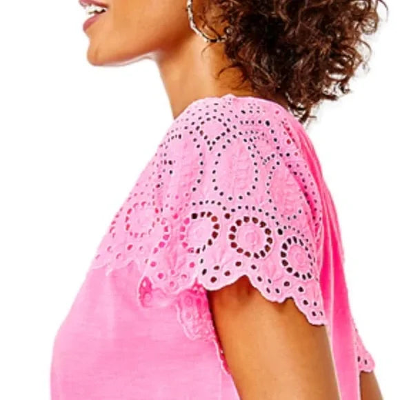 Lilly Pulitzer Taylinn Eyelet Blouse Top