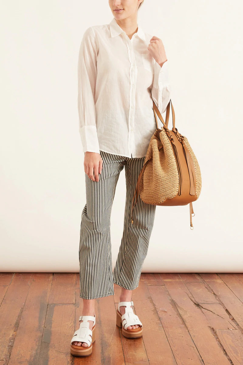 Nili Lotan Cotton Voile NL Buttondown Shirt Blouse Top S