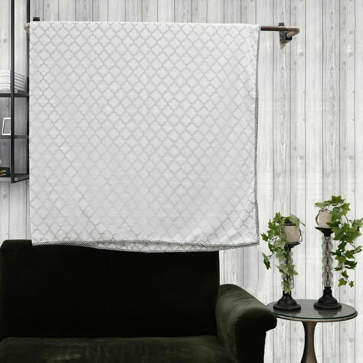 White Chocolate Handmade Block Print Quilt Coverlet Organic Cotton Bedding Cover