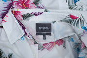 BONOBOS Riviera 修身白色夏威夷花卉印花男式衬衫 M