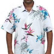 BONOBOS Riviera Slim Fit White HAWAIIAN Floral Printed Men's Shirt M