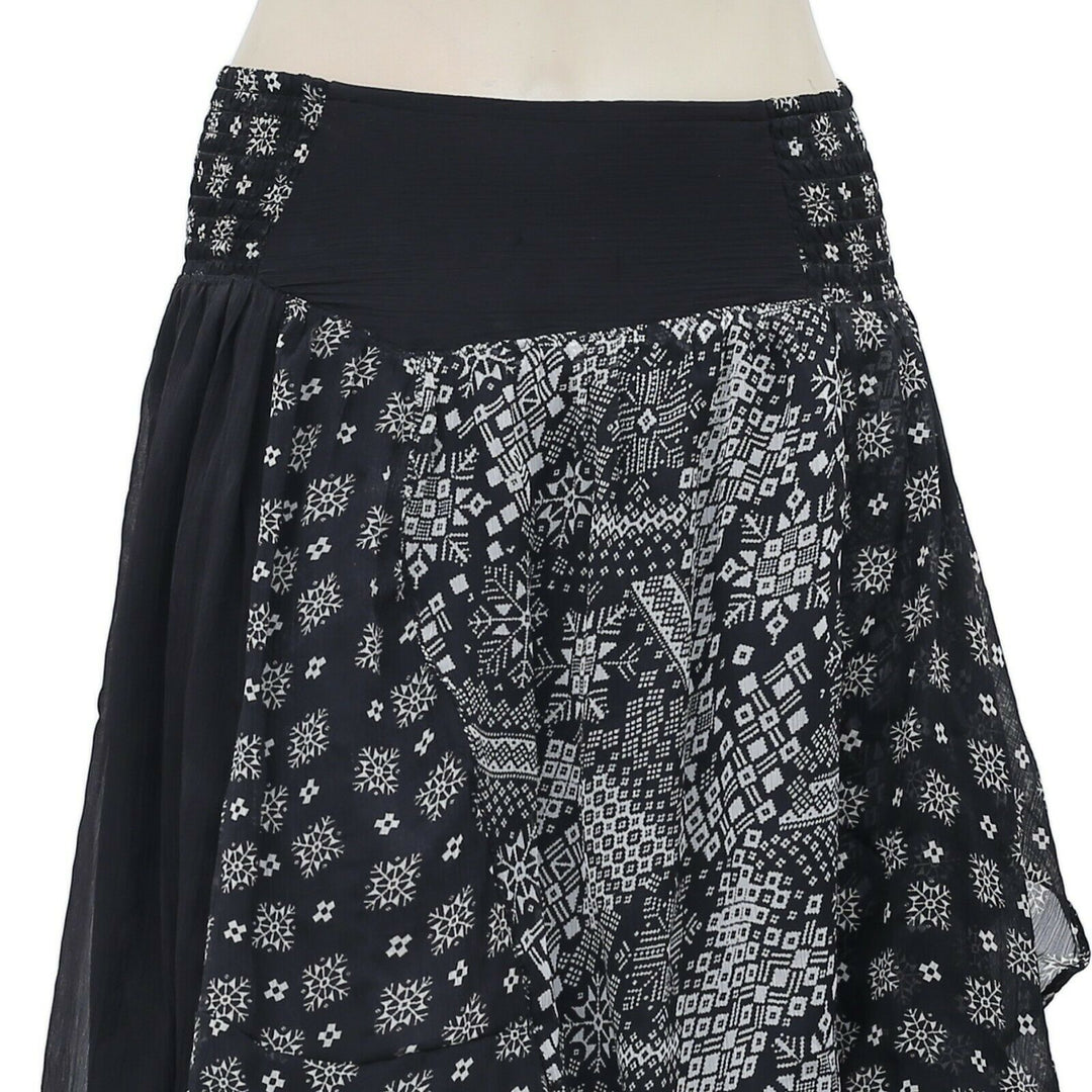 Taillissime La Redoute Printed Black Mini Skirt XS