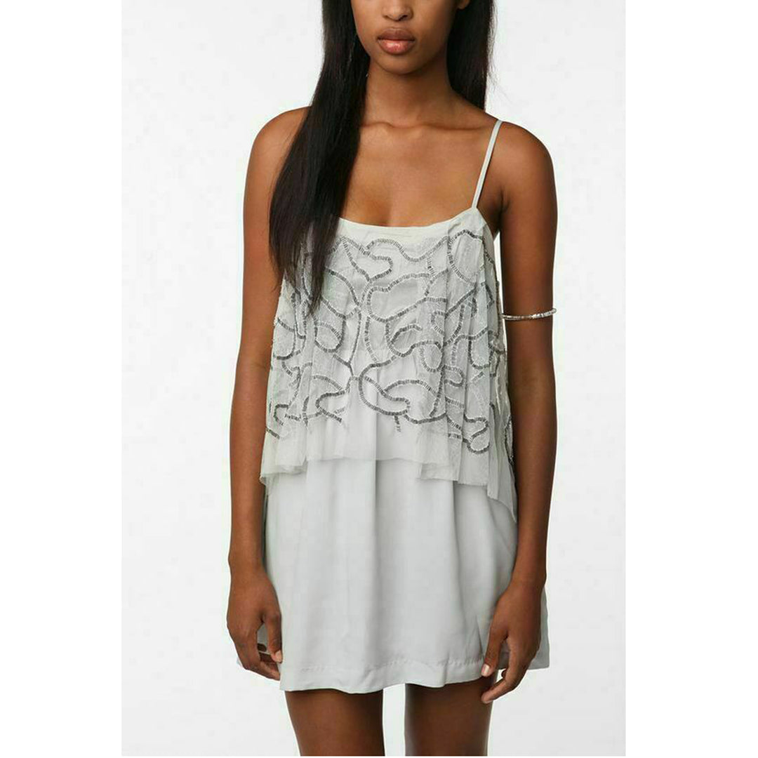 Silence + Noise Urban Outfitters Beaded Embellished Mini Dress – White Chocolate Couture