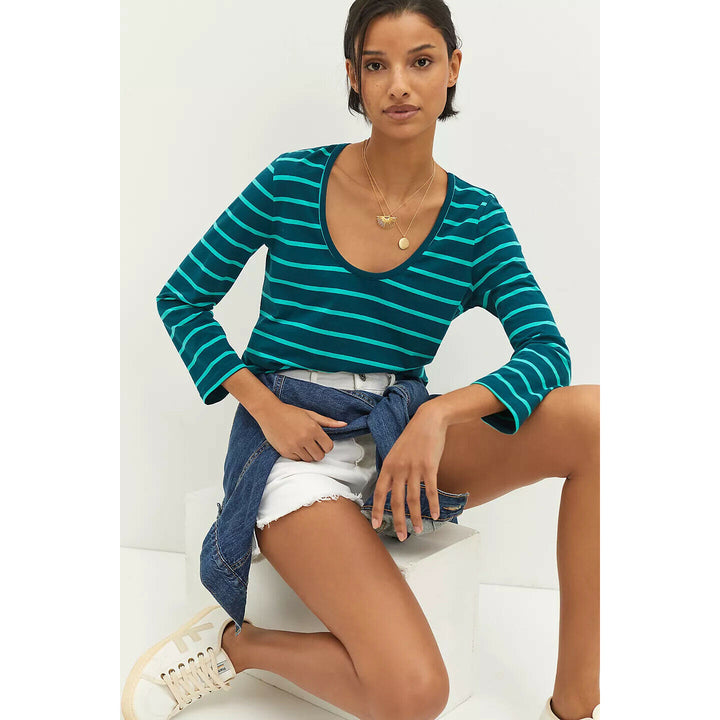 Daily Practice by Anthropologie Scoop Neck Tee Blouse Top L
