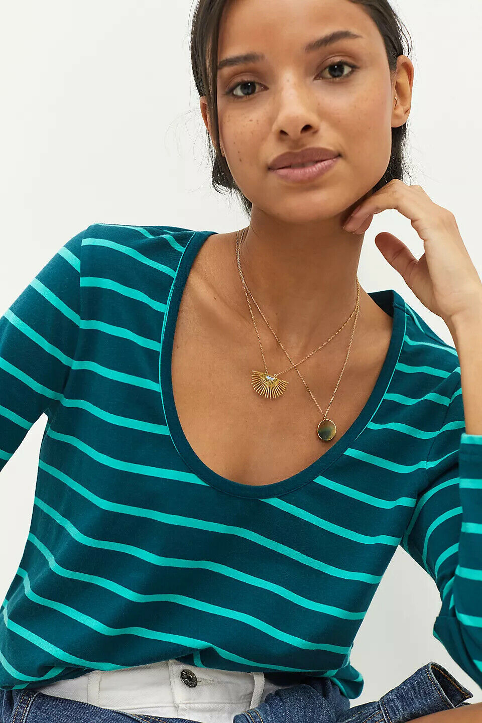 Daily Practice by Anthropologie Scoop Neck Tee Blouse Top L