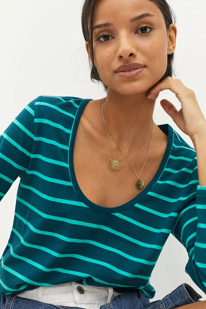 Daily Practice by Anthropologie Scoop Neck Tee Blouse Top L