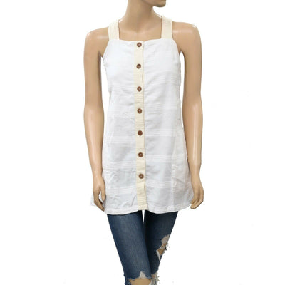 Free People Buttondown Tank Tunic Top