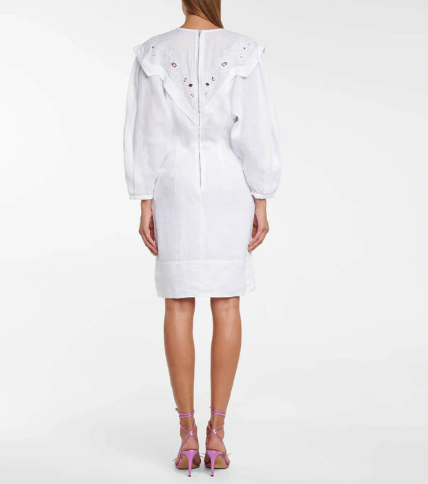 Isabel Marant Etoile Linen Elysian Long Sleeve Mini Dress