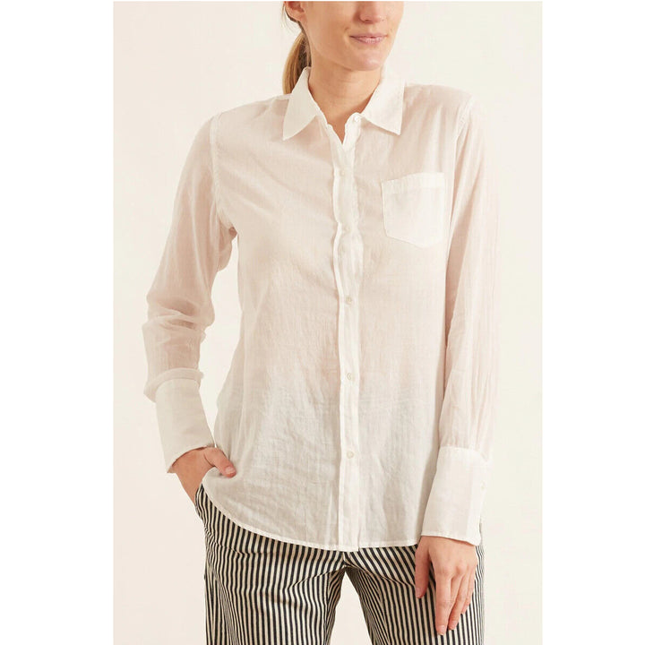 Nili Lotan Cotton Voile NL Buttondown Shirt Blouse Top S