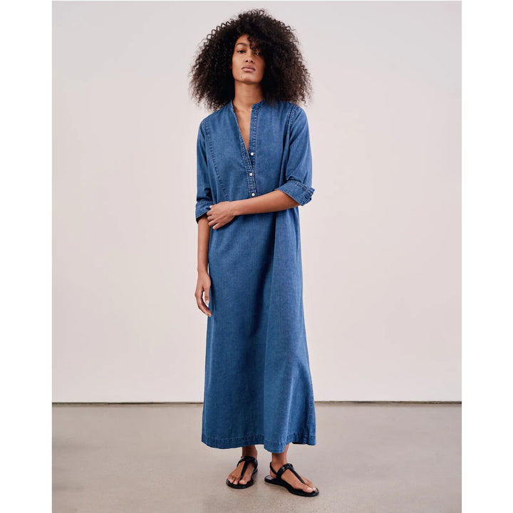 Nili Lotan Jasper Denim Shirt Midi Dress