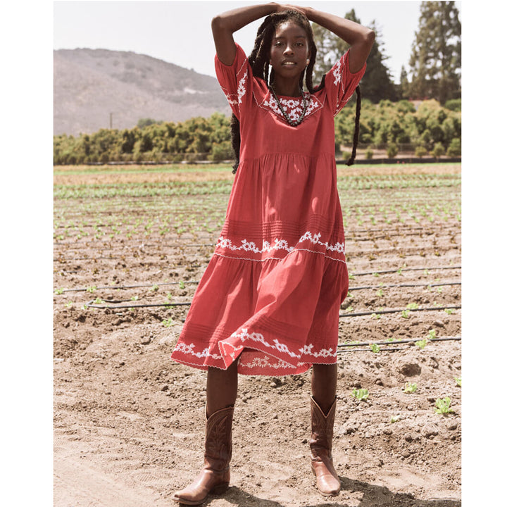 The Great Heirloom Red Midi Dress