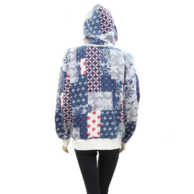 Teddy Fresh Patchwork Quilted Hoodie Sweatshirt