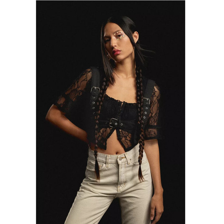 Urban Outfitters UO Jacqueline Lace Cropped Top S