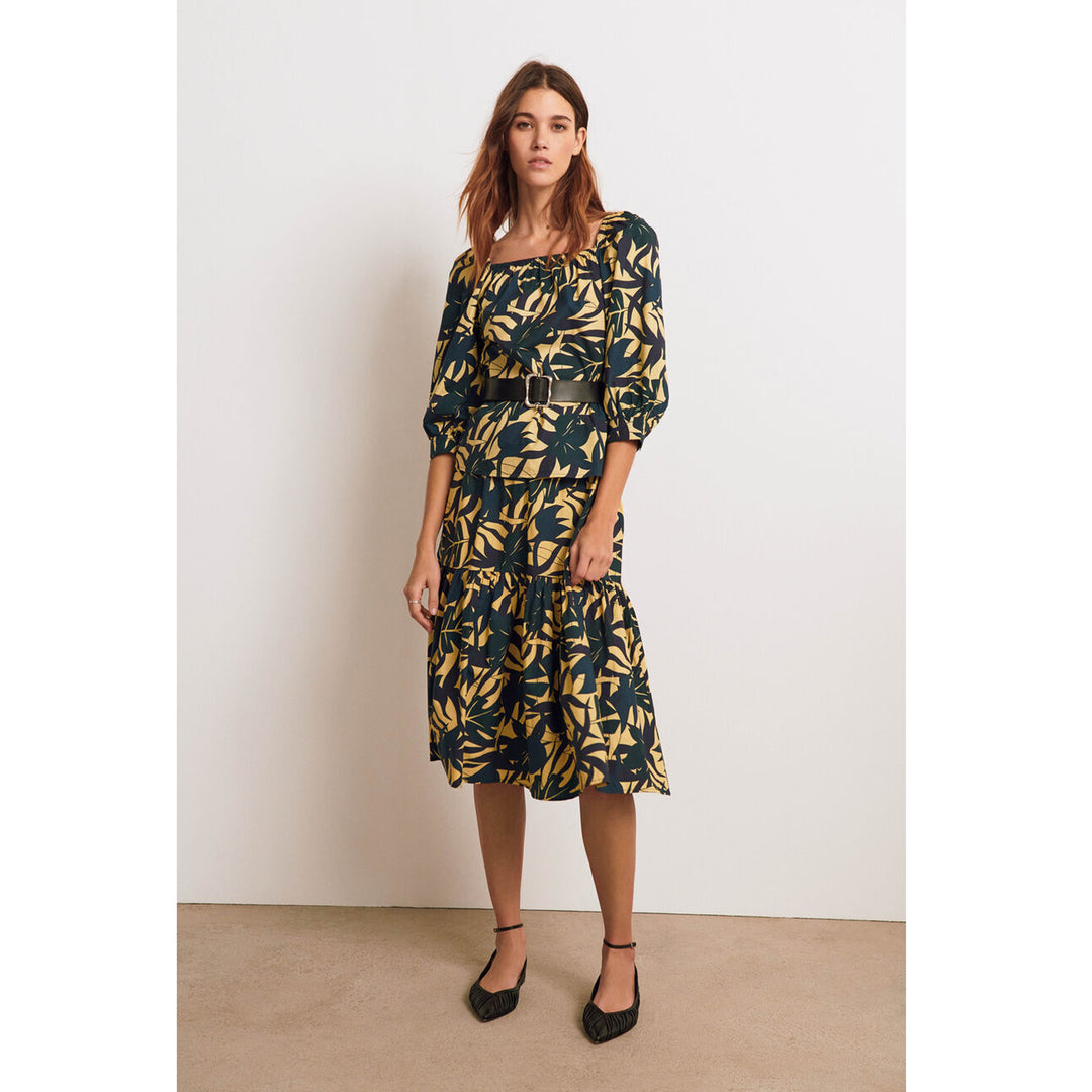 Ba&Sh Wendy Leaf-Print Midi Skirt & Top Set