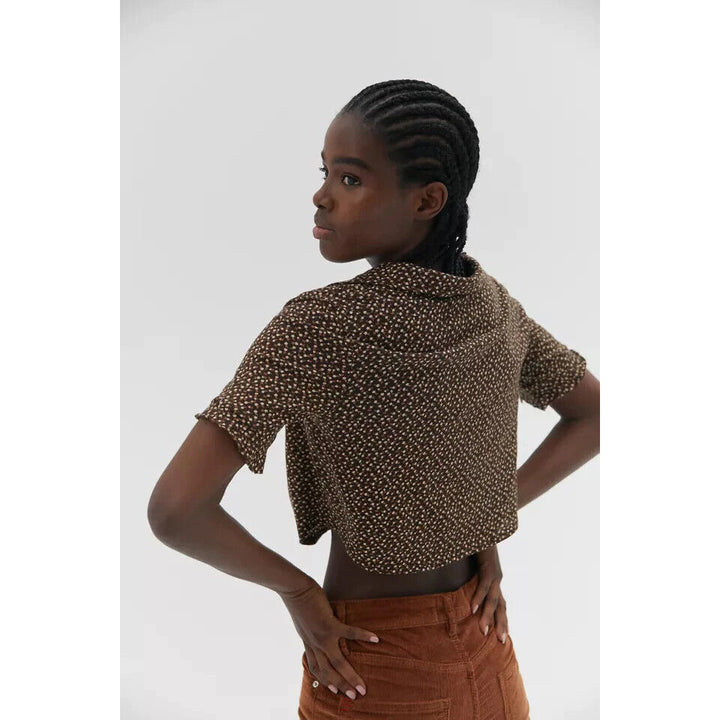 Urban Outfitters Miranda Knotted Button-Down Shirt Cropped top M