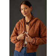 Anthropologie Pilcro And the Letterpress Cropped Quilted Hoodie Jacket