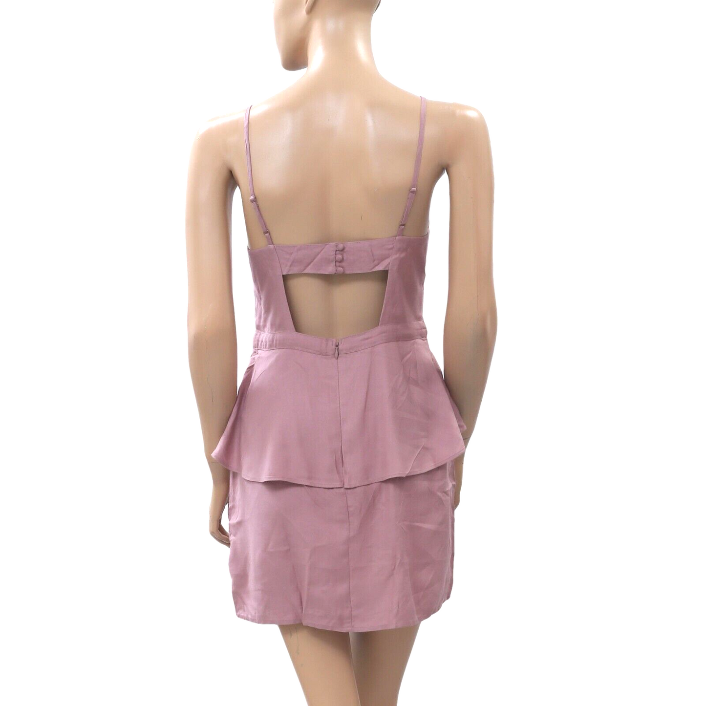 Kimchi Blue Urban Outfitters Soft Woven Peplum Solid Slip Mini Dress