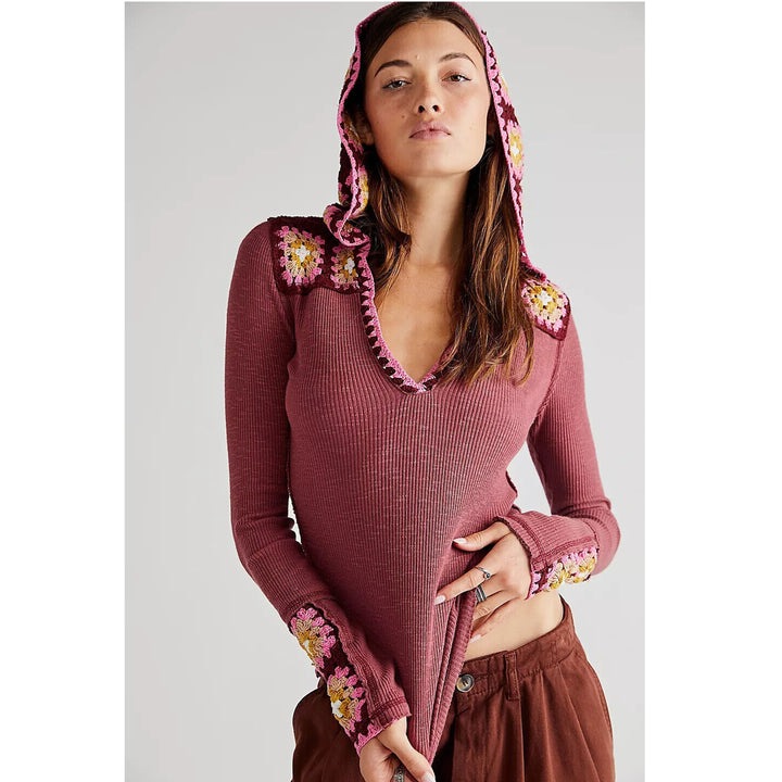 Free People Roswell Cuff Blouse Top