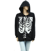 Urban Outfitters UO Skeleton Zip-Up Sweatshirt Jacket Top