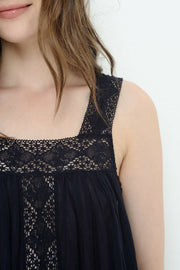 Des Petits Hauts Idalia Indigo Outlet Crochet Lace Tank Blouse Top