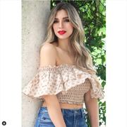 HappyXNature Kate Hudson Ruffle Smocked Cropped Top