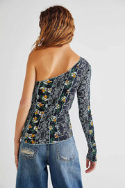 Free People Flower Fields Patchwork Blouse Top